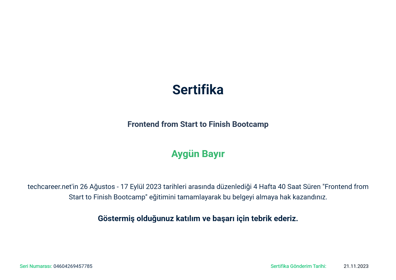 Frontend from Start to Finish Bootcamp